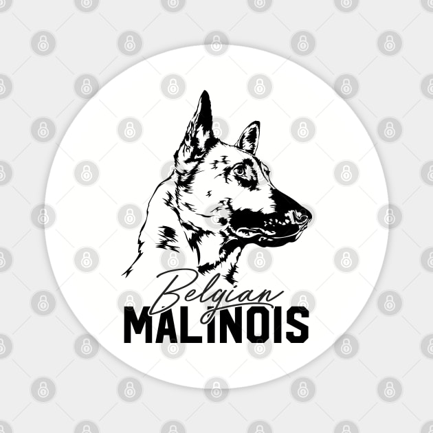 Belgian Shepherd Malinois dog portrait Magnet by wilsigns